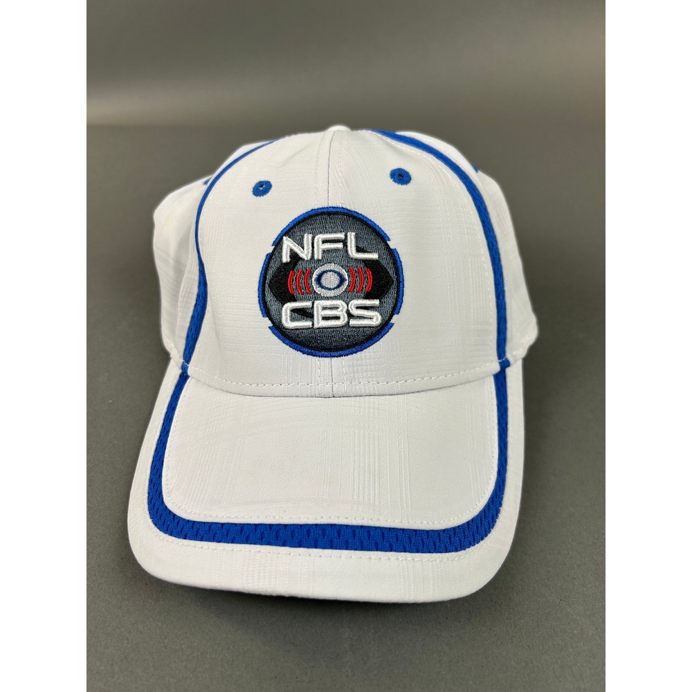 NFL on CBS Sports Hat White Blue Home of Super Bowl 50 Adjustable Strapback Cap